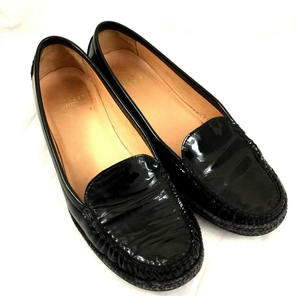 stuart weitzman patent leather loafers
